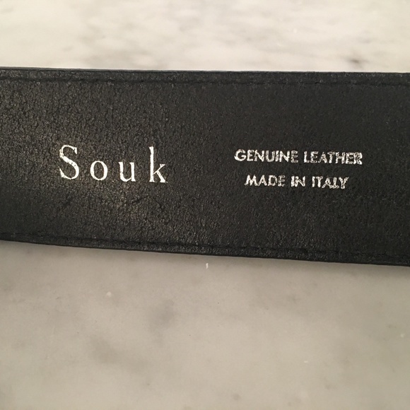 SOUK Korean designer leather belt pre-owned MINT - Picture 1 of 6